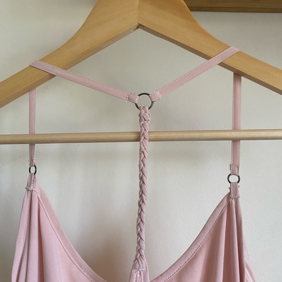 ABERCROMBIE & FITCH Soft Pink A-line Pleated Mini Sun Dress - Picture 6 of 6